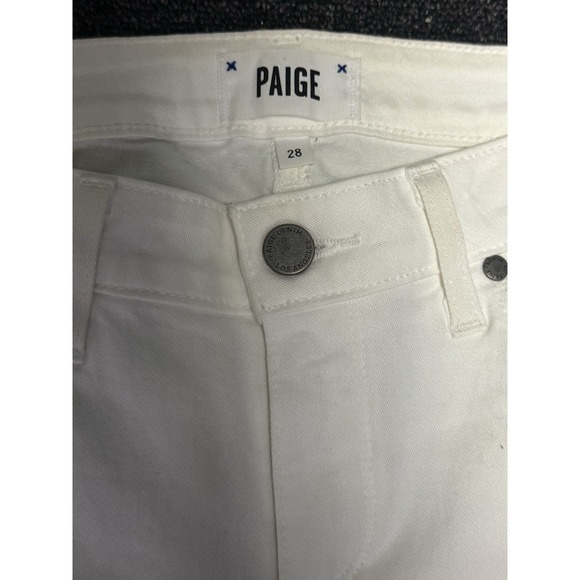 Paige Kylie‎ Crop White Sz 27 Stretch Jeans Cotton Elastaine Blend - Picture 5 of 9